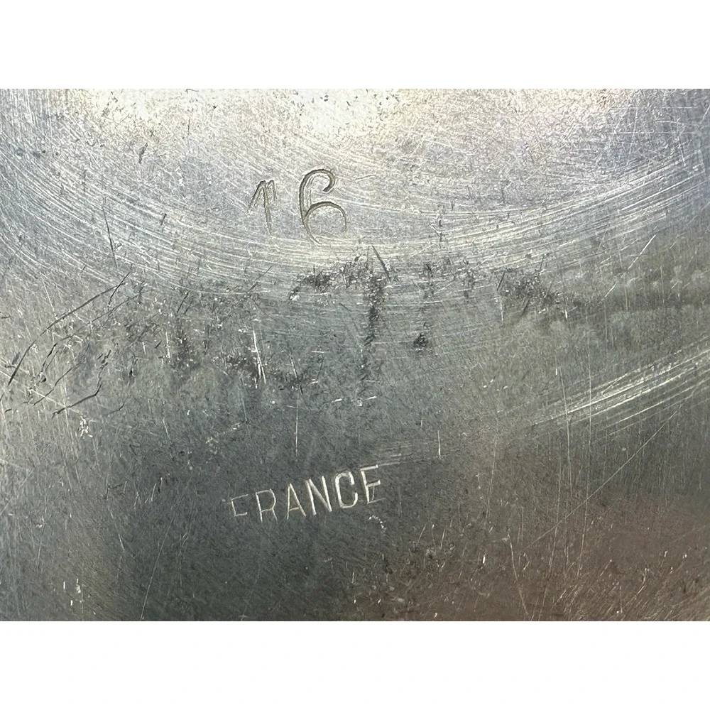 3 Vintage Tin Lined Augratin Pans Riveted Handles France 10 16 20
